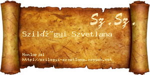 Szilágyi Szvetlana névjegykártya
